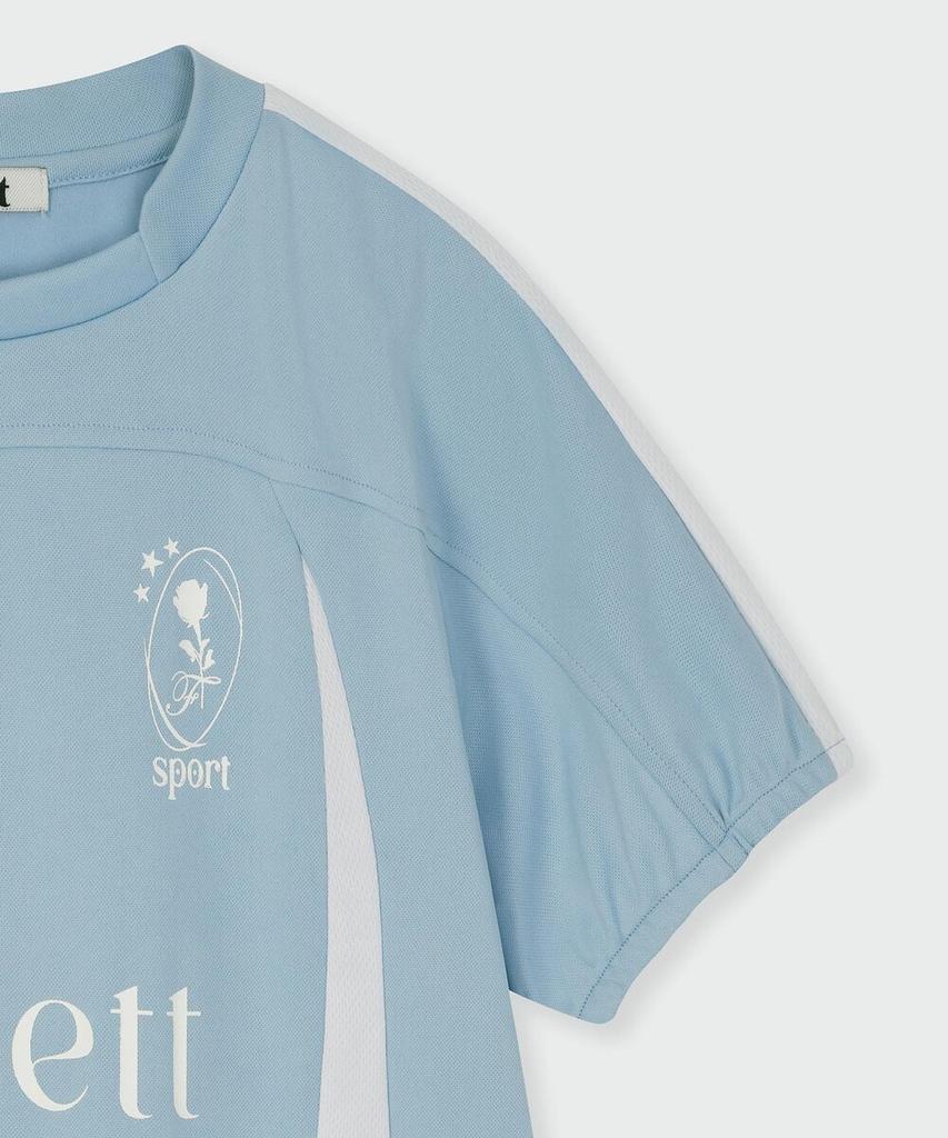 FALLETT Sports Football Short Sleeve T-Shirt Sky Blue