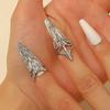 Gotischer Punk Inlay Zirkon Geometrie Fingernagel Öffnungsring für Frauen Persönlichkeit Edelstahl Nagelabdeckungen Gelenkring Schmuck