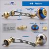 HEIGHTEN 56mm Reel Handle with 30mm Knob for Shimano and Daiwa Aurora Series Spinning Reels (Gold & Gunmetal) (390)
