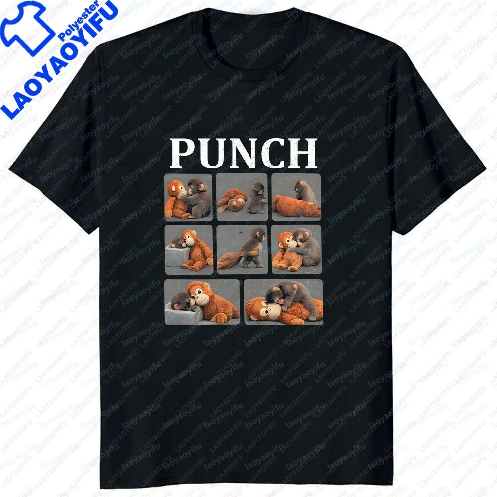 Baby Punch Monkey Printed Top with A Trendy Original Streetwear Design Suitable for Both Unisex and WoUnisex Large Size Tshirt