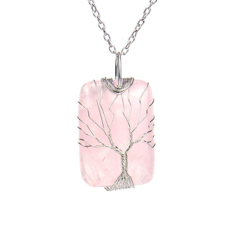 Artificial Water Crystal Pendant Necklace With Handwoven Craft Natural Waterite For Women