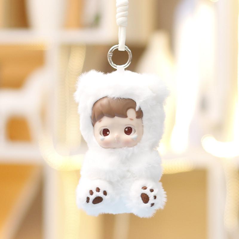 Solid Kids Color Plush Doll Keychain Stuffed Toy Gift For Birthday Bag Pendant