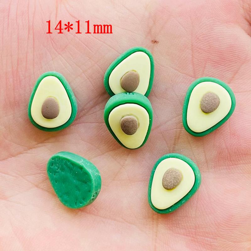 30 Pcs 14*11Mm Cute Mini Fruit Cartoon Avocado Resin Scrapbook Diy Jewelry Wedding Hairpin Decorate Accessories A96