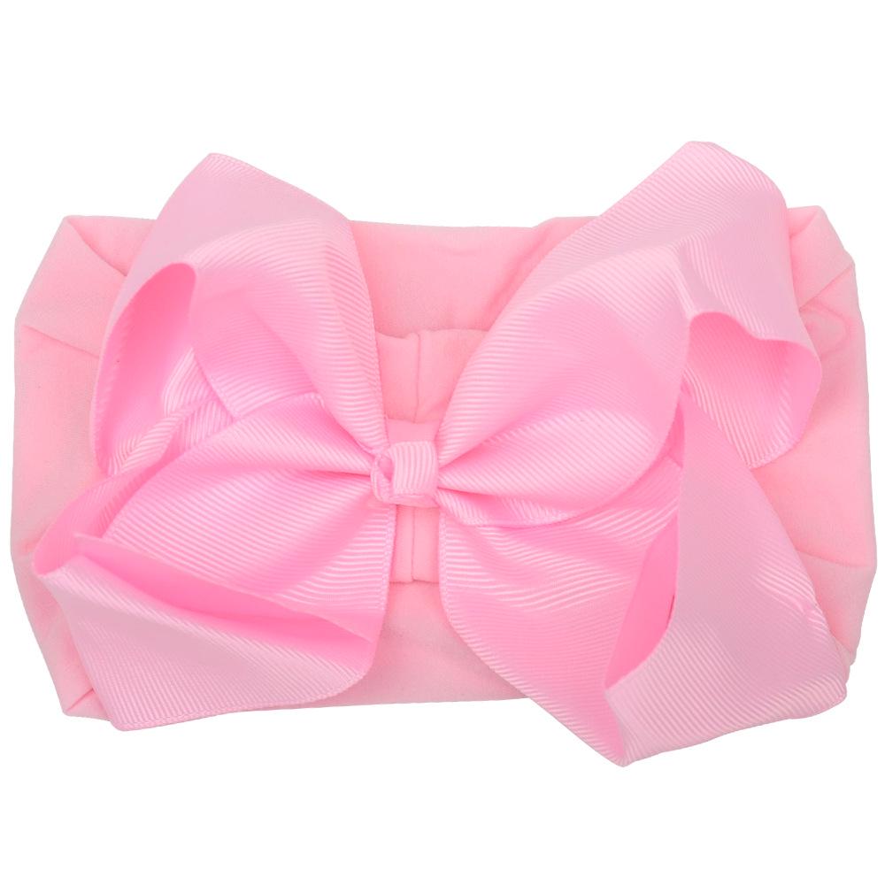 European 6-Inch Elastic Baby & Parent-Child Headband - Solid Color Bow Nylon Hair Accessory