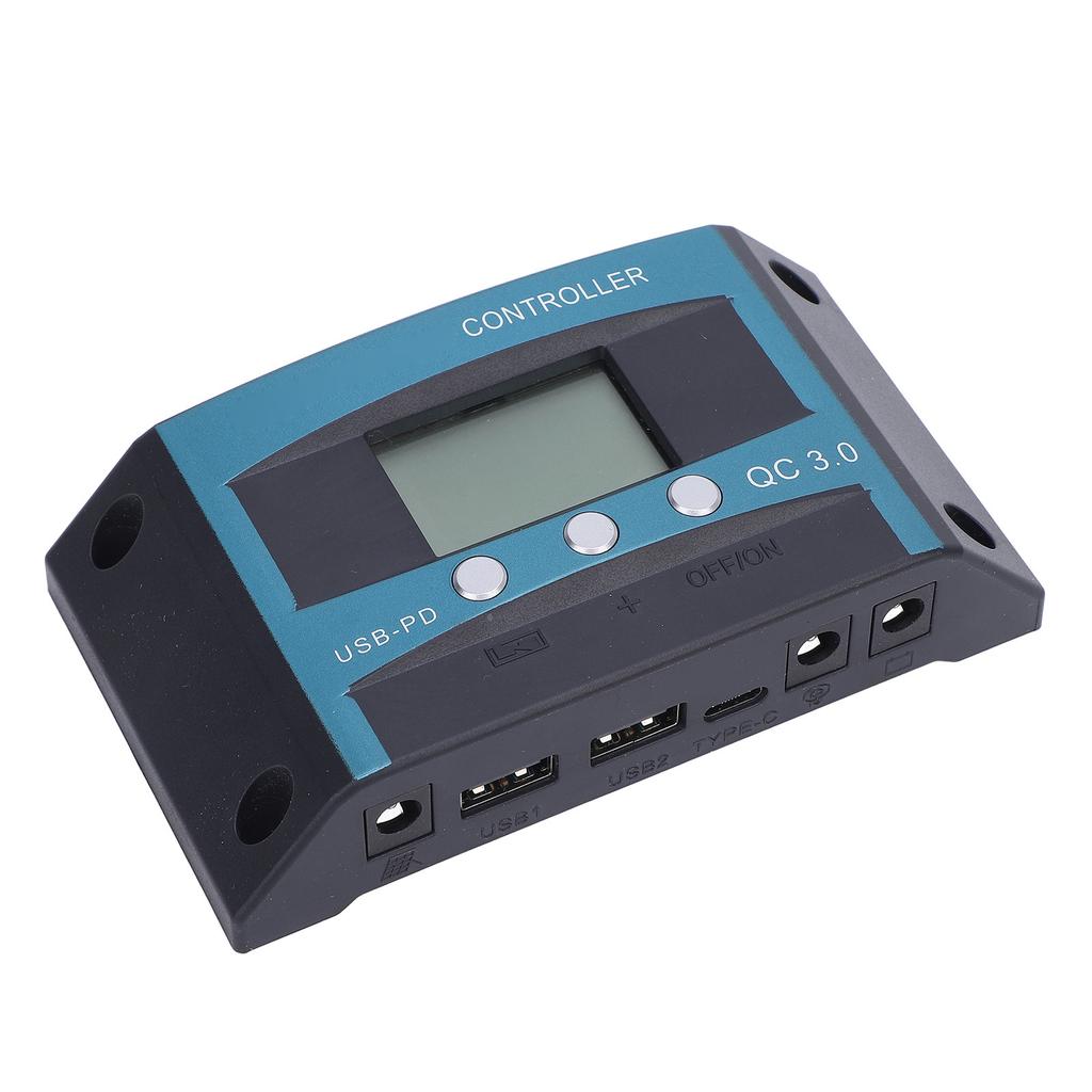 12V 24V 30A PWM Solar Charge Controller MPPT Solar Panel Battery Regulator with LCD Display 2 USB Ports for RVs Cars