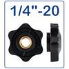 MroMax 15Pcs 1/4"-20 X 1/2" Threaded Knurled Thumb Nuts, Black Plastic Knobs Clamping Screws, Grip Knob Screw for Replacing Umbrella Base
