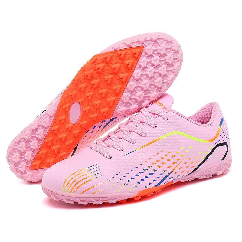 

Unisex 32-46 Mens Football Shoes Training Artificial Captain Football Shoes for Kids 32 рожевий