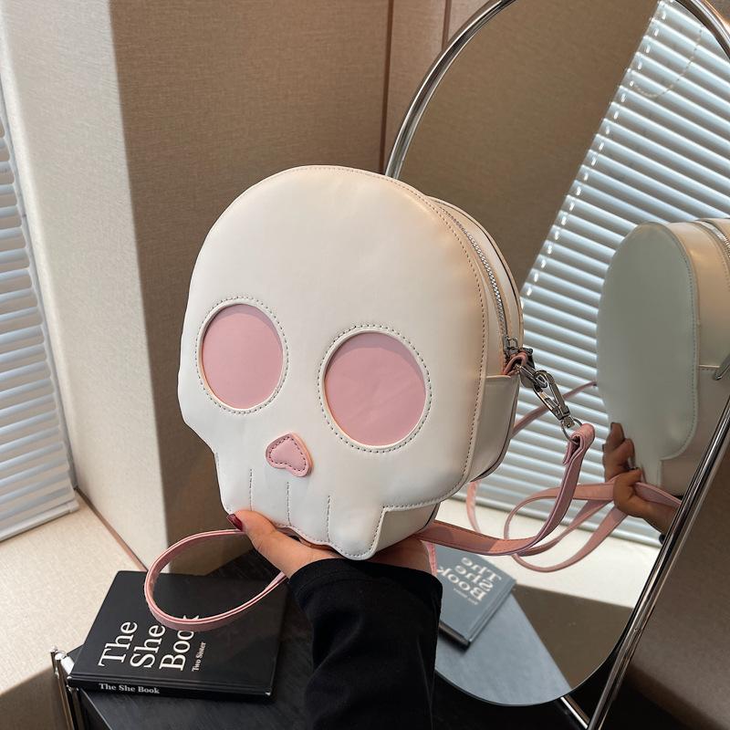 Niche Bizarre Skeleton Small Bag Women's New High-end Commuting Funny Messenger Mobile Phone Bag