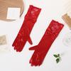 Bowknot Satin Bride Gloves Long Sleeves Etiquette Gloves  Wedding Dress Accessories