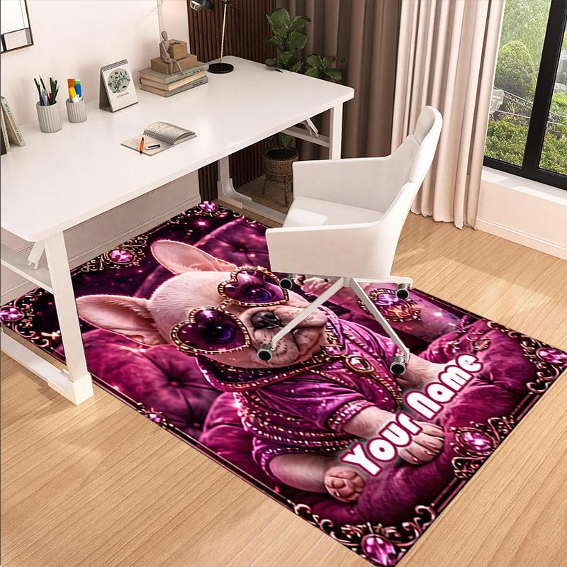1PC Custom Name Fancy Dog Style Theme Floor Mat Ideal for Living Room, Game Rooms, Office, Bedroom,Floor Mat Playful Design