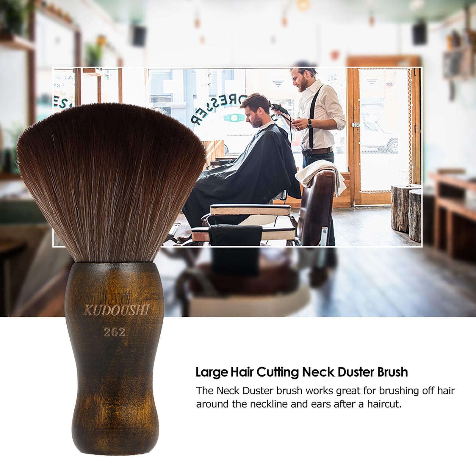 

Bestauty KUDOUSHI Большая щетка для смахивания волос с шеи, профессиональная парикмахерская, натуральное волокно, деревянная ручка, наборы для стрижки коричневый