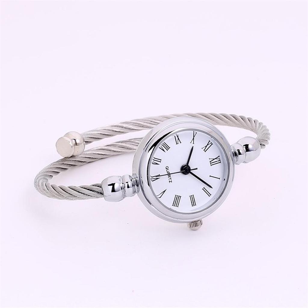 Creative Striped Quartz Watch Leather Watch With Diamond Strap