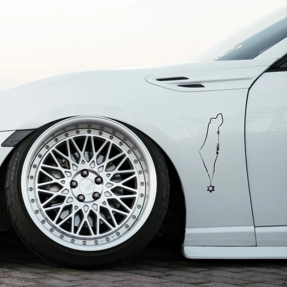 Car Stickers Creative Israel Map Reflective Decal Auto Body Window Front Windshield Decals Universal DIY Decoration Accessories