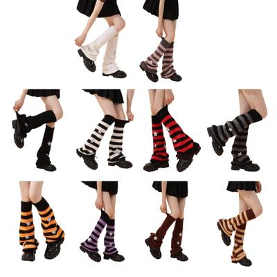 Beinwärmer für Frauen und Mädchen, japanischer Stil, Lolitas, Beinwärmer, Sternstrick, lange Socken, Gothic-Harajuku-Beinabdeckungsstrümpfe