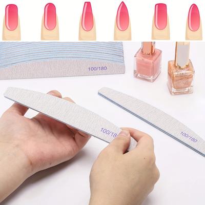 12pcs Professional Manicure Set: 100/180 Grit Nail Files and Buffers, Double-Sided Emery Boards for Acrylic Nails