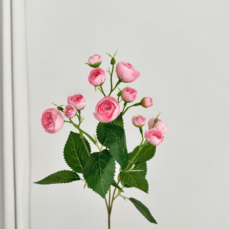 12 Heads Artificial Tea Rose Bouquet Realistic Fake Flower Multi Color For Home Wedding Hotel Photography Decoration