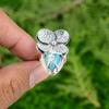 Sterling Silver Sleeping Beauty Turquoise Gemstone Solitaire Ethnic Flower Ring