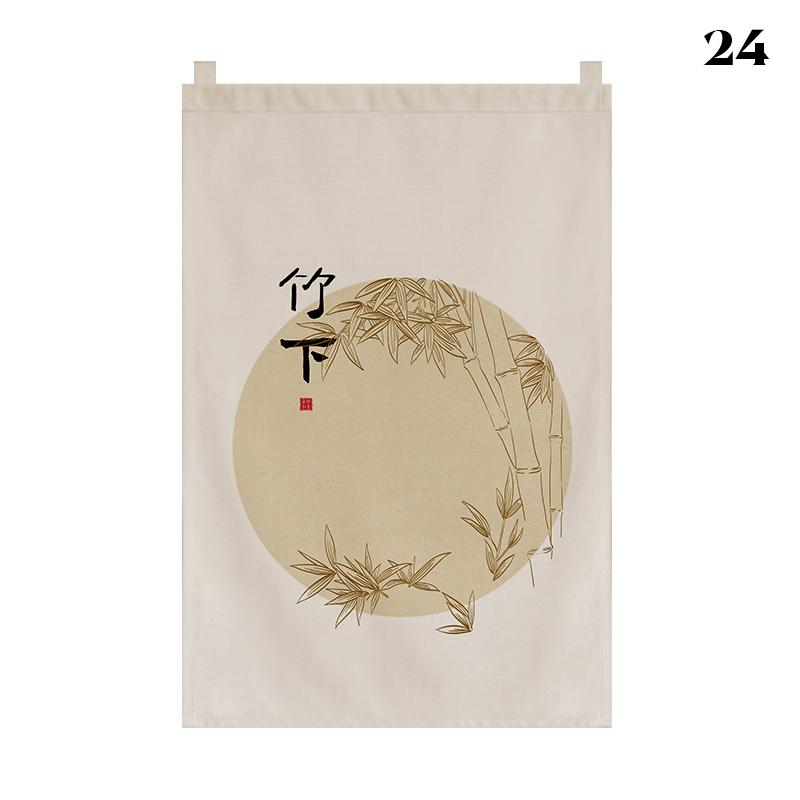 Chinese Style Short Door Curtain Drapes Kitchen Partition Restaurant Tea House Hanging Curtain Pennant Izakaya Decor Shop Sign