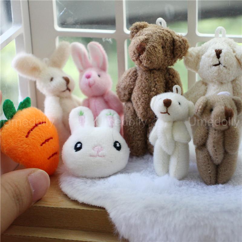 Păpușă Miniatură la Scara 1/6 sau 1/12 Urs Iepure Jucărie de Pluș Mini Decor Cameră Copii pentru Accesorii Păpușă OB11 Blyth