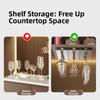 Non-drilled Installation Stemware Organizer Clear Hanging Cup Holder Wine Glass Rack  Dining Room