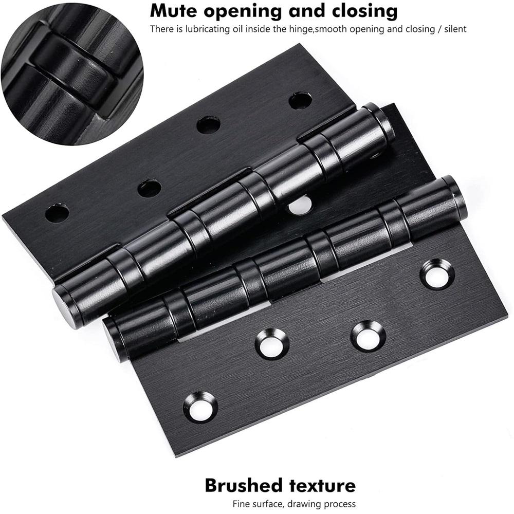  2-Piece 10x7.8cm Heavy-Duty Stainless Steel Door Hinges With 16 Screws – Black/Gold/Silver – For Entry Doors, Cabinets, Windows, Toolboxes