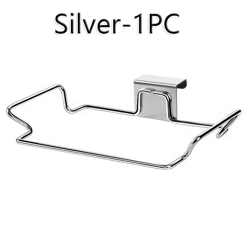 

Стойка для хранения мусорных пакетов из нержавеющей стали, подвесной держатель для мусорных пакетов, кухонные аксессуары, неперфорированный крючок для хранения в шкафу