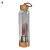 Natural Crystal Column Gemstone Energy Healing Glass Water Bottle Cup Drinkware