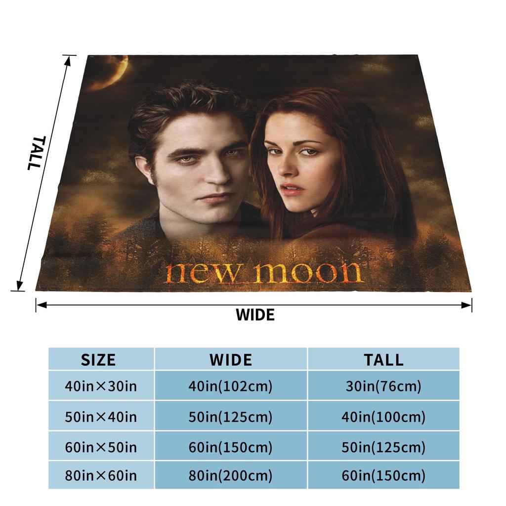 Edward Bella Flannel Throw Blanket The Twilight Saga Movie Blanket for Home Travel Ultra-Soft Bedspread