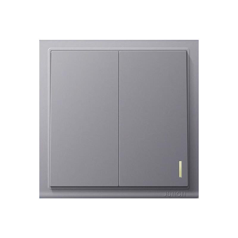 Junlang D2 Gray Two-Gang Double-Control Wall Switch Panel