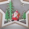 Christmas Light Luminous Ornament Wooden Christmas Tree Hanging Pendant Decor