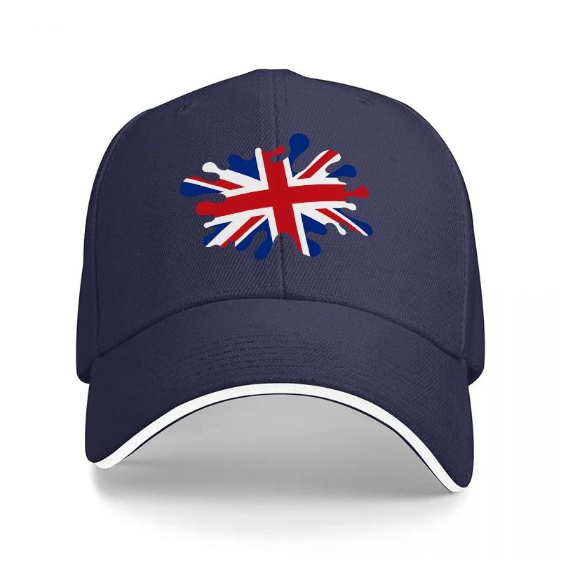 Union Jack Flag Embroidered Black Baseball Cap Classic British Design Adjustable Fit for Men and Women
