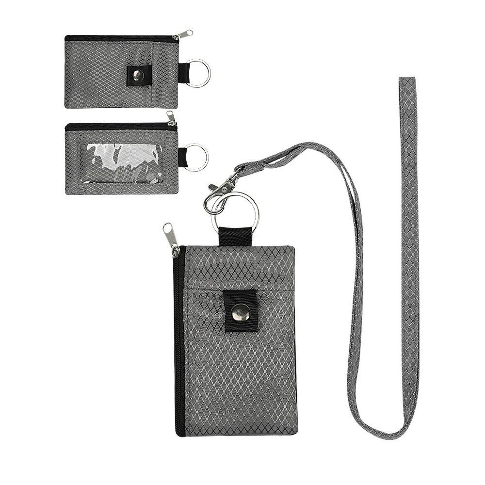 Waterproof RFID Blocking Wallet Lanyard Keychain Zipper Case Anti-Theft Wallet Slim Design ID Window Wallet Travel Use