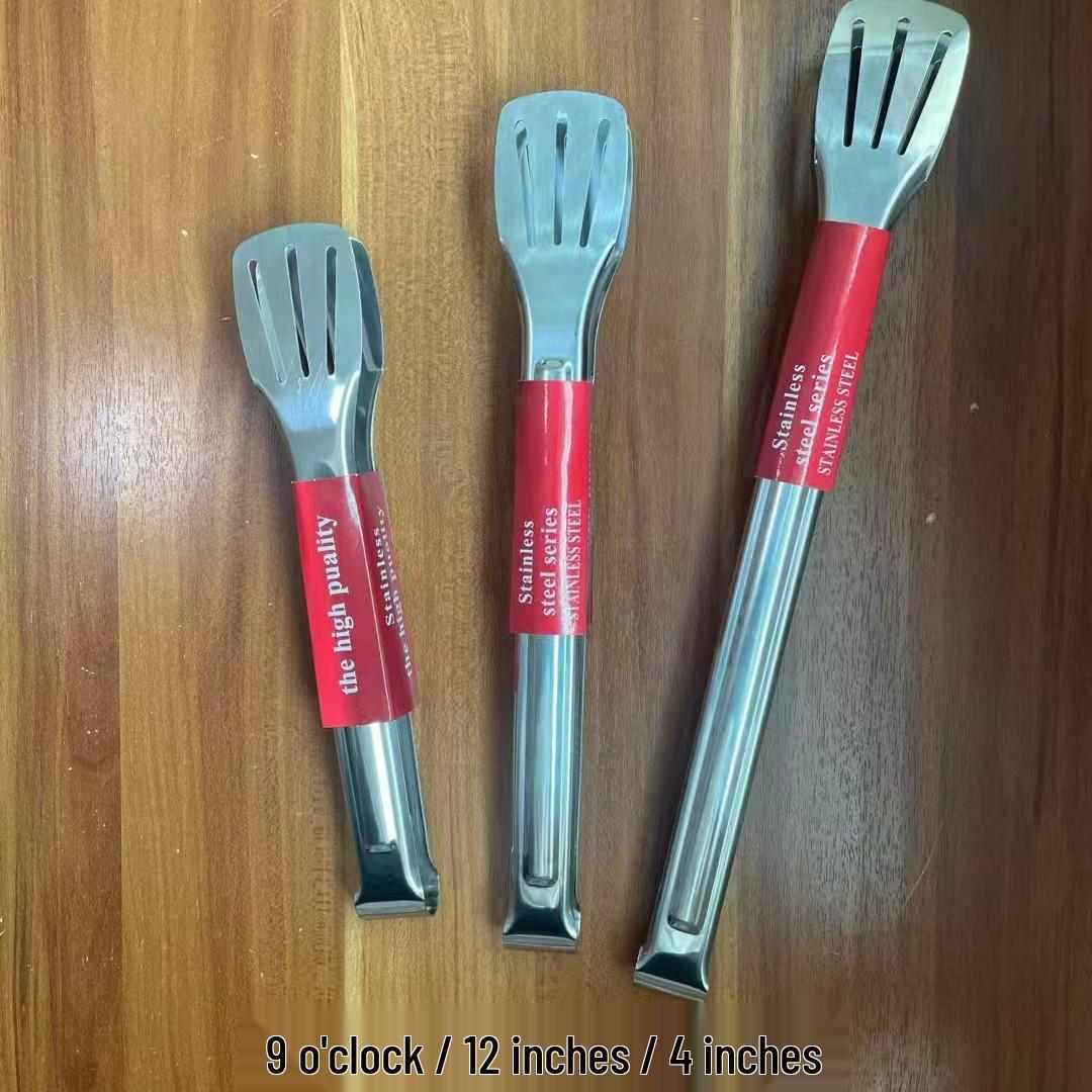 Stainless Steel Anti-Scald Food Tongs for Grilling and Serving 9 inches