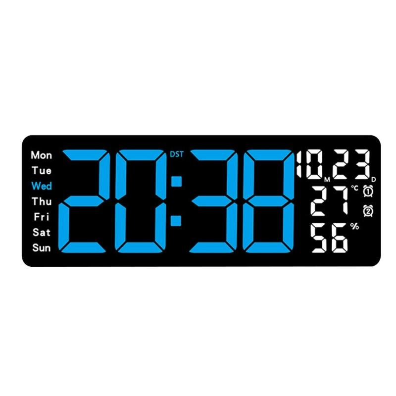 17.3Inch LED Digital Clock with Auto Brightness Adjustment and Time Management Alarm Temperature Date Week Display