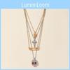 Skull Halloween Cross Pendant Necklace With Alloy And Water Wave Chain Women For