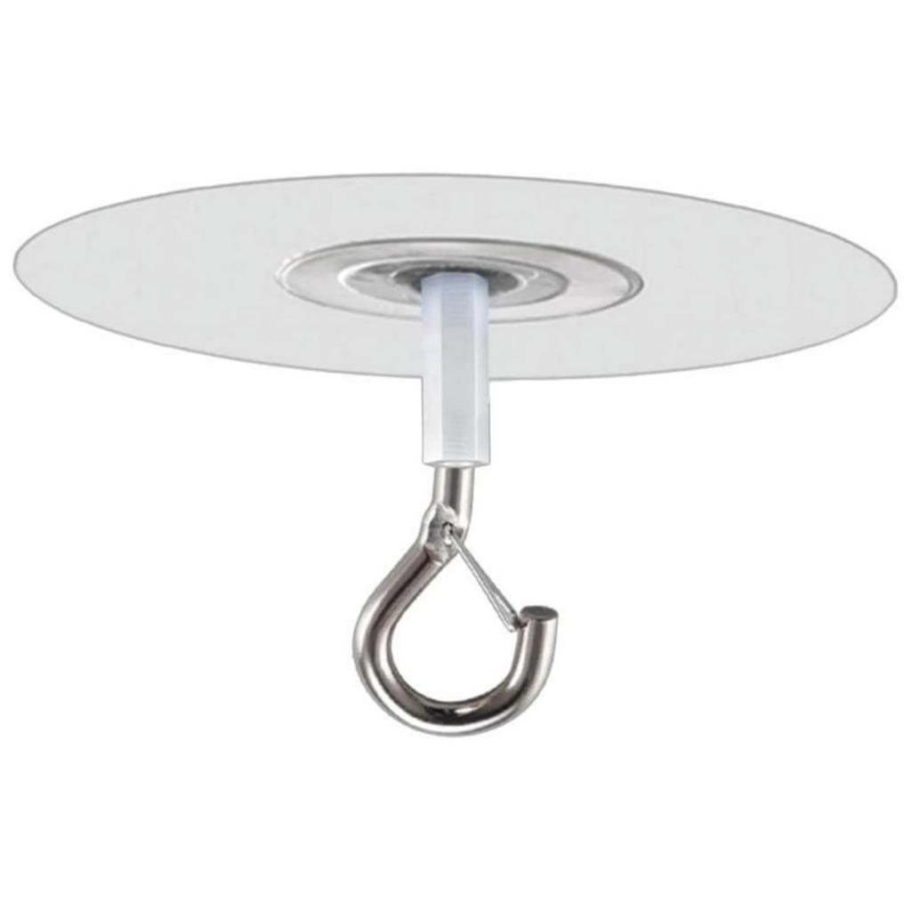 No-Drill Ceiling Hook, Round Seamless Adhesive Hook with Strong Hold for Hanging