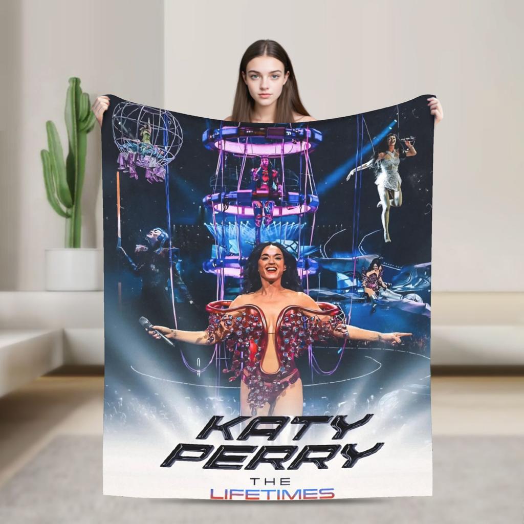 Perry Tour 2025  Katy Butterfly Blanket  Super Warm Street Trend Plush Throw Blanket For Outdoor Flannel Bedspread Bed Cover