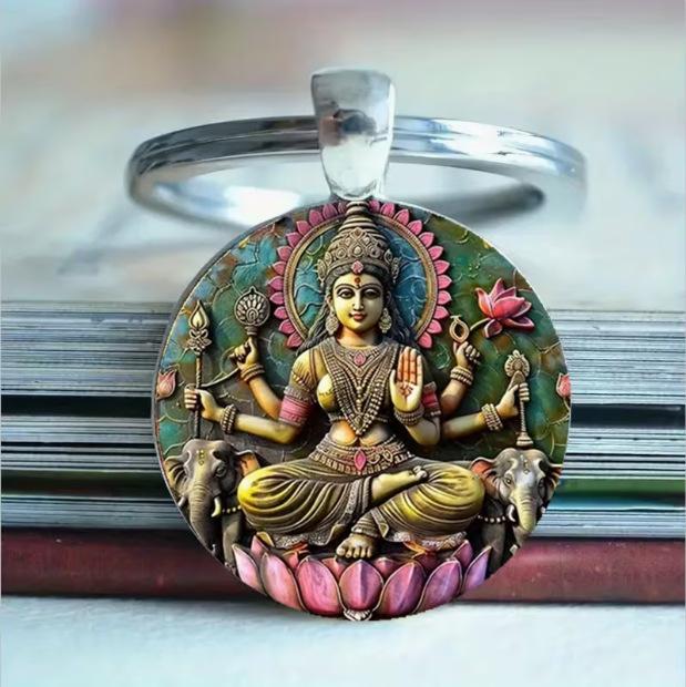 

Fashion Alloy Keychain Pendant Round Metal Key Ring One Size
