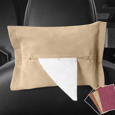 Scatola porta fazzoletti in pelle per auto, porta fazzoletti da appendere al parasole o allo schienale del sedile, organizer per salviette di carta da interno, portaoggetti nel bracciolo