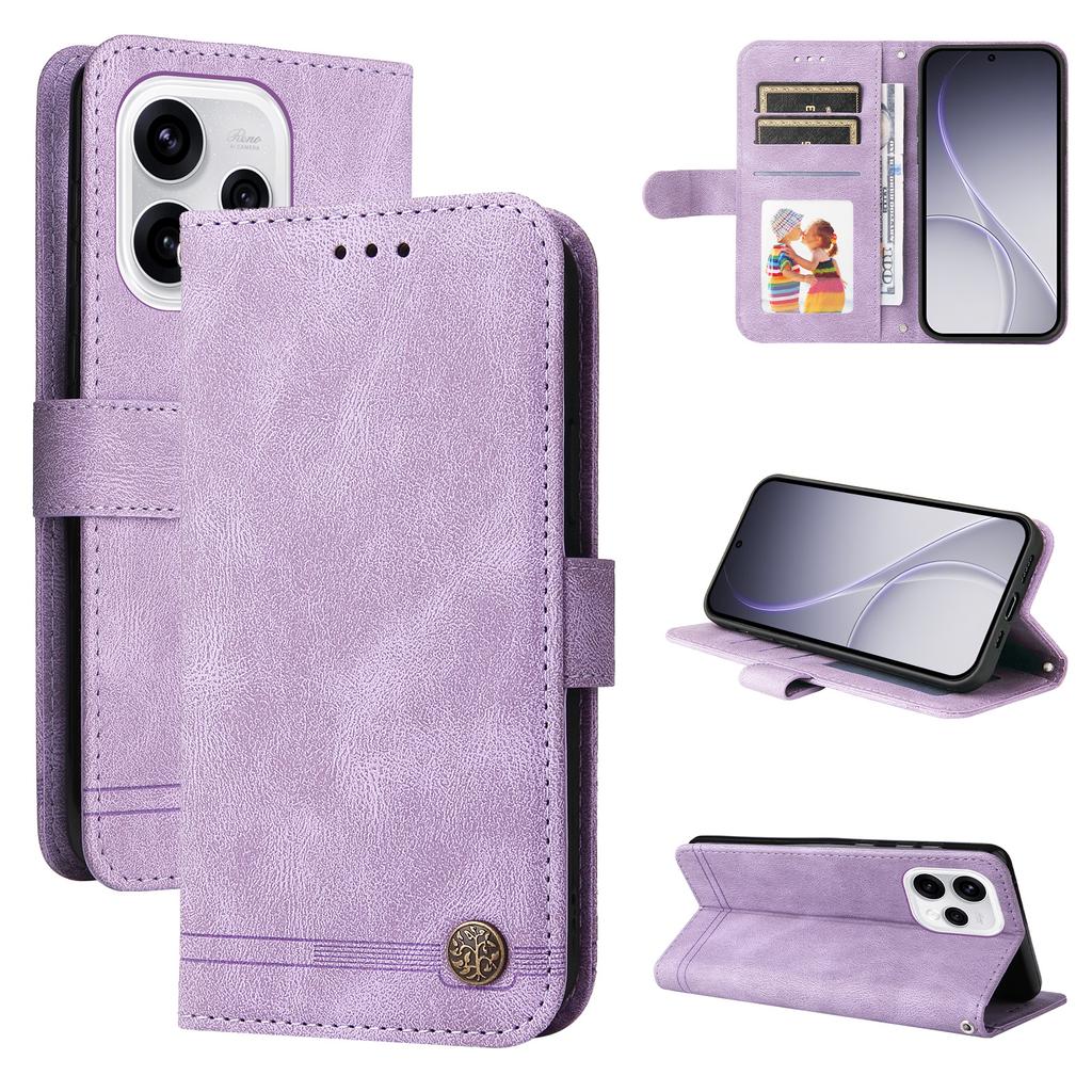 Para Oppo Reno15 5G (Global)/Reno15c 5G (porcelana) Fundas de Cuero Tipo Billetera Cubierta de Teléfono Táctil de Piel con Soporte y Correa