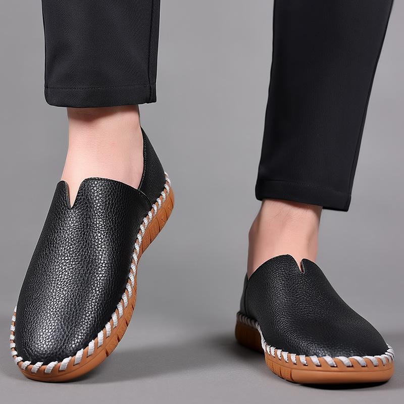 Plus Size Men's Leather Shoes Simple Oxford Sole Casual Shoes Comfortable Soft Sole Lightweight Non-Slip Loafers 2026 New