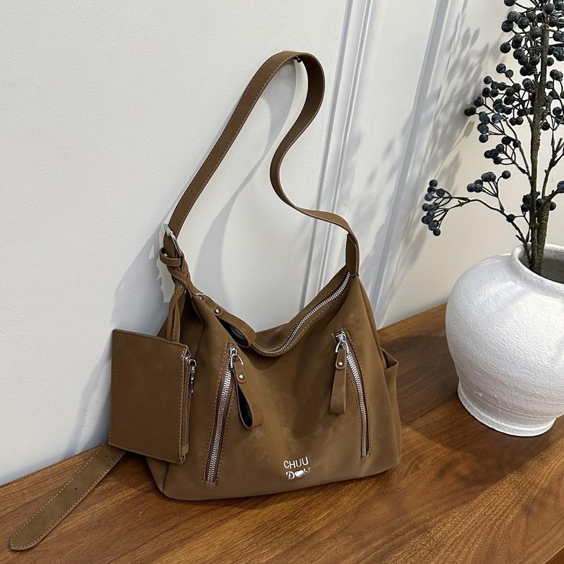 

Large capacity bag women s new messenger bag retro fashion simple handbag shoulder bag commuter tote bag коричневый
