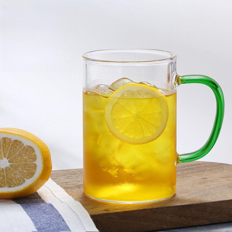 High Borosilicate Heat-Resistant Glass, Breakfast Cup, Milk Juice Cup, Household Large-Capacity Transparent Single-Layer Cup