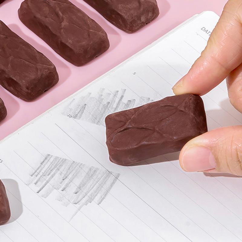 Chocolate Shaped Rubber Eraser Cartoon Design Creative Simulation Kids Stationery Set Classroom Supplies Fun Gift
