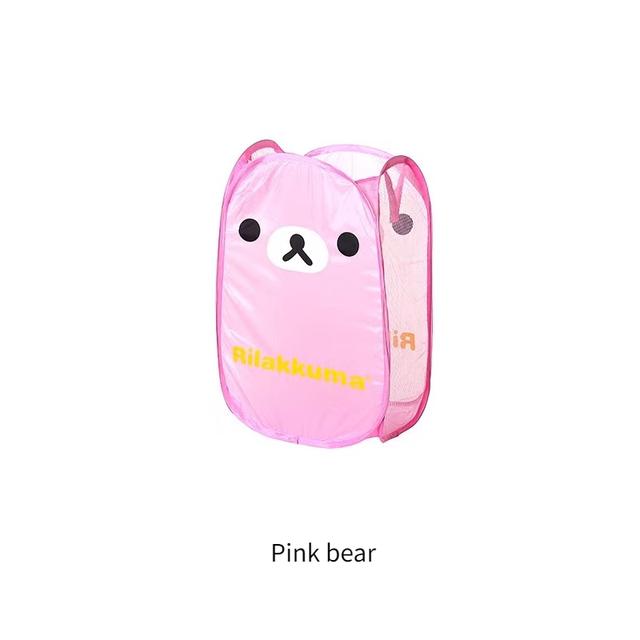 Large Capacity Cartoon Animal Laundry Hamper Breathable Mesh Pop Up Storage Basket Space-Saving Foldable Dirty Clothes Organizer