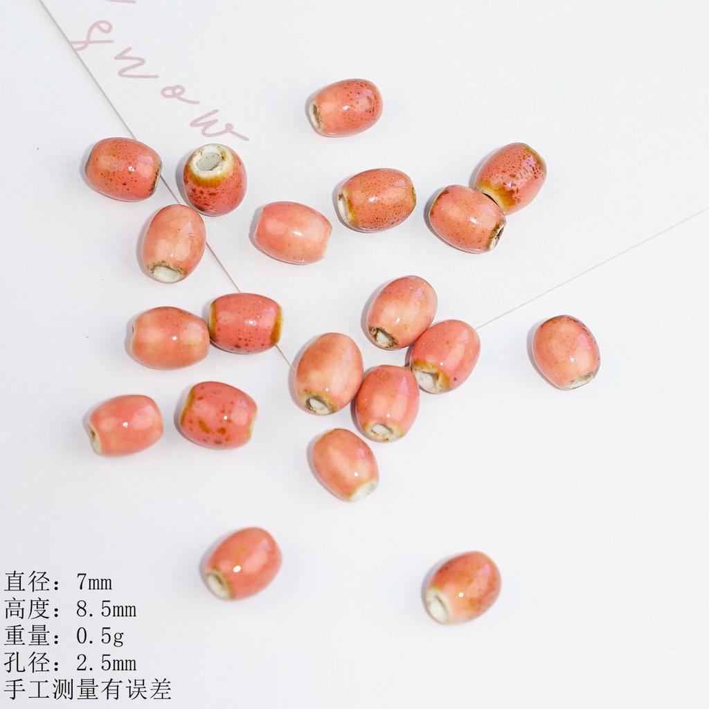 Jingdezhen straight hole ceramic bead rice bead special-shaped bracelet accessories string bead material DIY jewelry wholesale