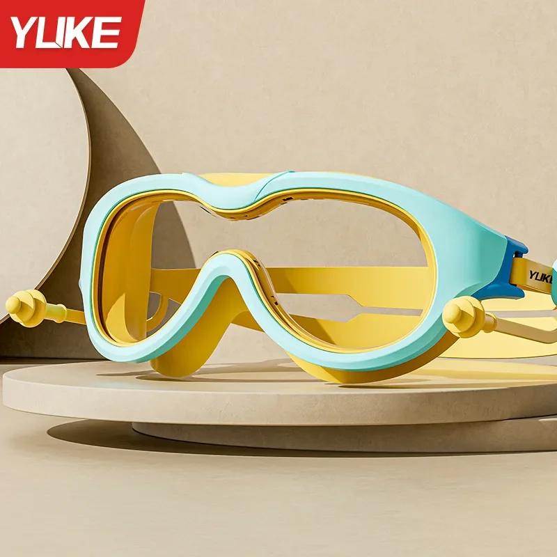 High-definition Children Swimming Goggles for Boys and Girls Anti-fog Swimming Goggles Large Frame Glasses Comfortable Silicone