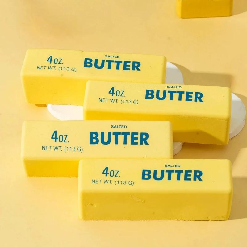 Simulation Big Butter Stick Squishy Fidget Toys Elastic Cube Cheese Stick Funny Squeeze Prank Toy Stress Anxiety Relief Game