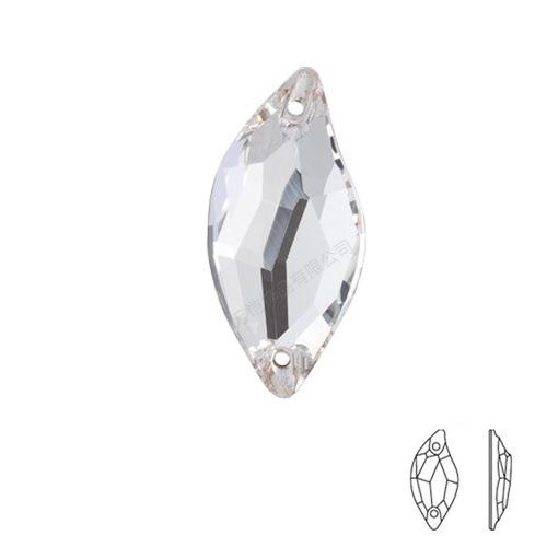 

K9 Стекло Лист Ивы Плоское Дно Ручная Вышивка Сверло, Высокая Имитация Аоцзинь Дно Двойное Отверстие Плоская Пряжка Diy Одежда Стразы Ювелирные Аксессуары Willow Leaf 14 * 30MM 72 pieces белый