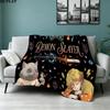 1PC Demon Slayer Patterned Flannel Blanket Suitable For All Seasons For Home Decor Warmth And Comfort Gifts Holiday Present